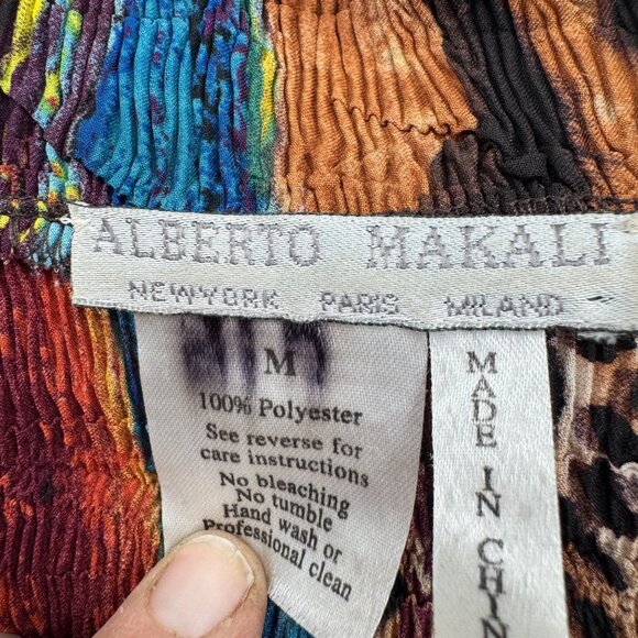 Colorful Beautiful Alberto Malaki Cardigan Woman’s size medium art to wear crink - Picture 7 of 11